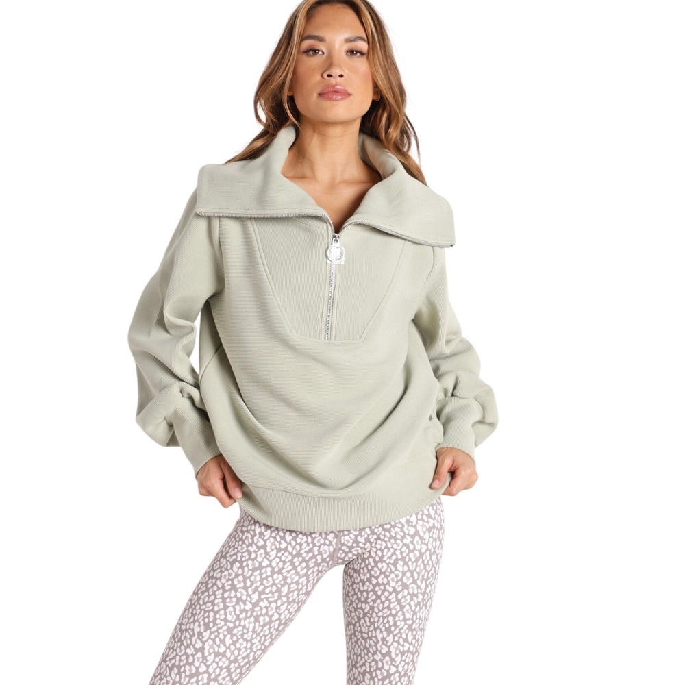 Varley Vine Half Zip Pullover XS Desert Sage Oversized Athleisure  Quiet Luxury